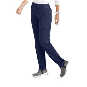 Healing Hands HH360 Snap Hem Navy Jogger Petite Small Scrub Pants